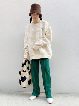 安中亜美さん（レディース・149cm）の冬コーディネート