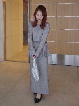「アイテム（ワンピース/ドレス）」を使った、安中亜美さん（レディース・149cm・30代）の秋コーディネート