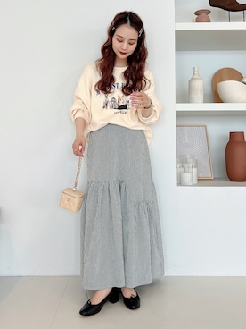 「今日のコスメと服」｜「アイテム（バレエシューズ）」を使った、安中亜美さん（レディース・149cm）の春コーディネート