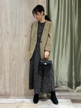 「YECCA VECCA（イェッカヴェッカ）のアイテム（ジャケット/アウター）」を使った、hanaさん（レディース・156cm）の秋コーディネート