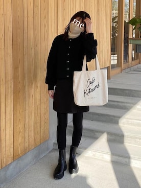 「MAISON KITSUNE」｜「アイテム（その他）」を使った、hanaさん（レディース・156cm）の冬コーディネート