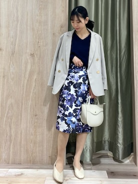 「YECCA VECCA（イェッカヴェッカ）のアイテム（ジャケット/アウター）」を使った、hanaさん（レディース・156cm）の春コーディネート