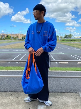 「etsinta（エシンタ）のアイテム（スラックス）」を使った、sjさん（メンズ・182cm）の秋コーディネート