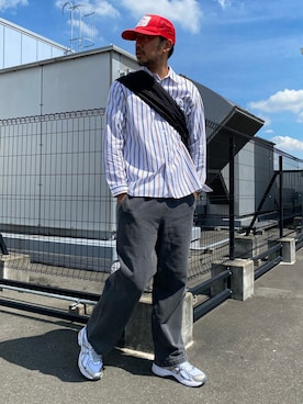 「レトロ」｜「アイテム（キャップ）」を使った、sjさん（メンズ・182cm）の秋コーディネート
