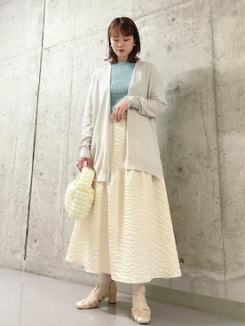 「ロングカーディガン」｜ふじっこさん（レディース・162cm）の春コーディネート