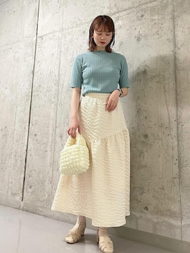 「スカラップ」｜ふじっこさん（レディース・162cm）の春コーディネート