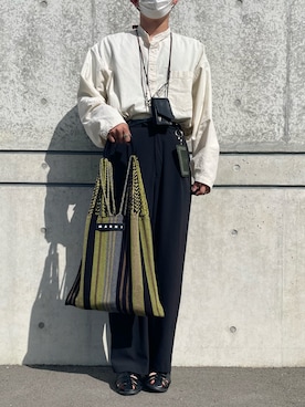 「Lui's（ルイス）のアイテム（サンダル）」を使った、arinko_outfitsさん（メンズ・168cm）の秋コーディネート