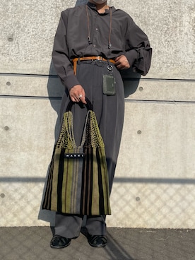 「Lui's（ルイス）のアイテム（サンダル）」を使った、arinko_outfitsさん（メンズ・168cm）の秋コーディネート