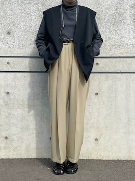 「Lui's（ルイス）のアイテム（サンダル）」を使った、arinko_outfitsさん（メンズ・168cm）の秋コーディネート