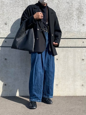 「Lui's（ルイス）のアイテム（サンダル）」を使った、arinko_outfitsさん（メンズ・167cm）の秋コーディネート