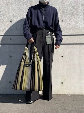 「Lui's（ルイス）のアイテム（サンダル）」を使った、arinko_outfitsさん（メンズ・167cm）の秋コーディネート