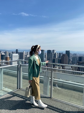 「PUBLUX（パブリュクス）のアイテム（ブーツ）」を使った、イオさん（レディース・157cm）の夏コーディネート
