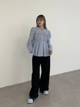 「ブルートップス」｜akaneさん（レディース・156cm）の冬コーディネート