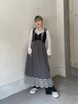 「アイテム（ベスト、シルバー系）」を使った、akaneさん（レディース・156cm）の夏コーディネート