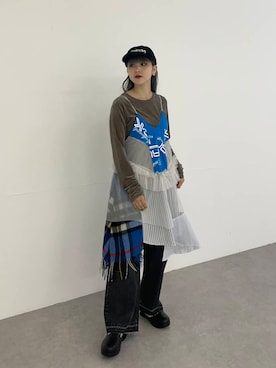 「アイテム（レインシューズ）」を使った、akaneさん（レディース・156cm）の秋コーディネート