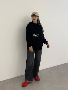 「アイテム（レインシューズ）」を使った、akaneさん（レディース・156cm）の秋コーディネート
