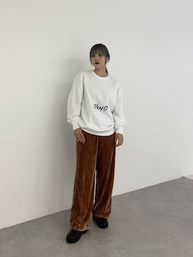 「アイテム（レインシューズ）」を使った、akaneさん（レディース・156cm）の秋コーディネート