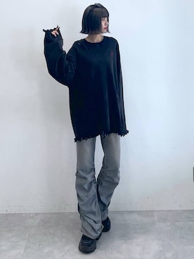 「Anui（アニュイ）のアイテム（スウェット）」を使った、Kotohaさん（レディース・170cm）の夏コーディネート
