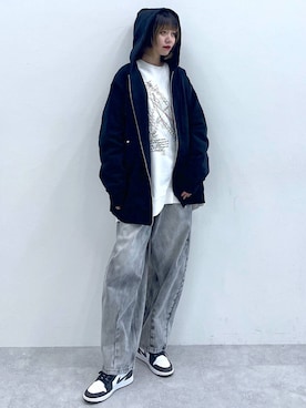 「Anui（アニュイ）のアイテム（スウェット）」を使った、Kotohaさん（レディース・170cm）の冬コーディネート