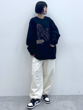 「Anui（アニュイ）のアイテム（スウェット）」を使った、Kotohaさん（レディース・170cm）の冬コーディネート