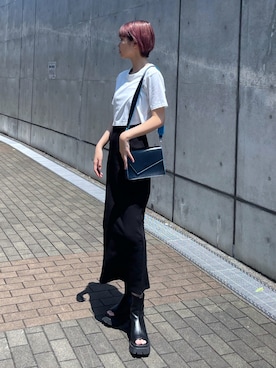 「みんなの白Tフェス」｜「アイテム（ワンピース/ドレス）」を使った、Kotohaさん（レディース・170cm）の夏コーディネート