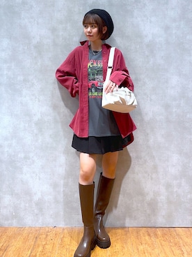 「PAGEBOY（ページボーイ）のアイテム（ハンチング/ベレー帽）」を使った、Kotohaさん（レディース・170cm）の秋コーディネート