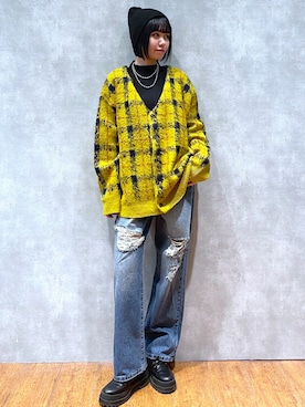 「PAGEBOY（ページボーイ）のニットビーニー（ニットキャップ/ビーニー）」を使った、Kotohaさん（レディース・170cm）の冬コーディネート