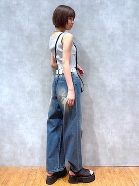 「タイトシルエット」｜「アイテム（サンダル）」を使った、Kotohaさん（レディース・170cm）の夏コーディネート