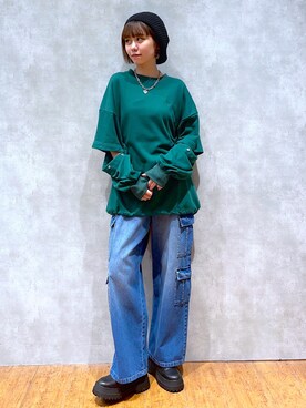 「PAGEBOY（ページボーイ）のアイテム（ハンチング/ベレー帽）」を使った、Kotohaさん（レディース・170cm）の秋コーディネート