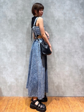 「PBLIM（ページボーイリム）のアイテム（サンダル）」を使った、Kotohaさん（レディース・170cm）の夏コーディネート