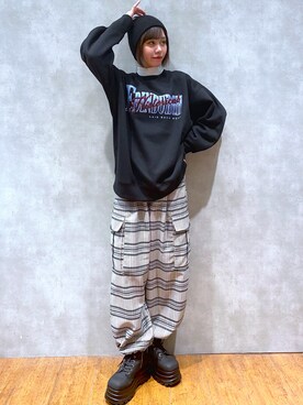 「PAGEBOY（ページボーイ）のニットビーニー（ニットキャップ/ビーニー）」を使った、Kotohaさん（レディース・170cm）の秋コーディネート