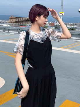 「PAGEBOY（ページボーイ）のアイテム（サロペット/オーバーオール）」を使った、Kotohaさん（レディース・170cm）の夏コーディネート