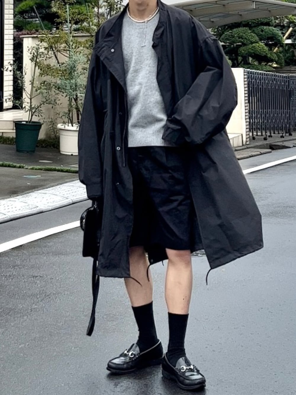 モッズコートを使った「短パン」の人気ファッションコーディネート