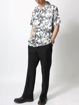 「Lazar（ラザル）のアイテム（シャツ/ブラウス）」を使った、Lazarさん（メンズ・177cm）の夏コーディネート