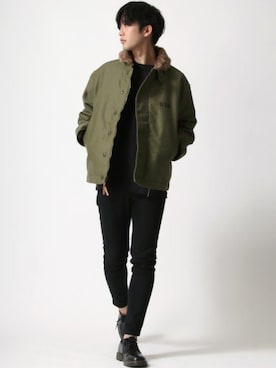 「Dr. Martens（ドクターマーチン）のアイテム（ローファー）」を使った、Ｔさん（メンズ・177cm）の冬コーディネート