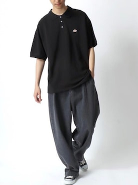 「Lazar（ラザル）のアイテム（デニムパンツ）」を使った、Lazarさん（メンズ・177cm）の夏コーディネート