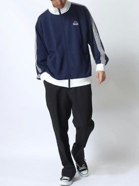 「アイテム（ジャージ）」を使った、Ｔさん（メンズ・177cm）の冬コーディネート