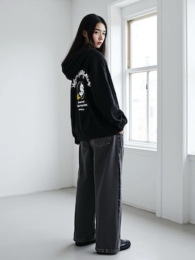 「アイテム（パーカー）」を使った、Lazarさん（レディース・160cm）の秋コーディネート