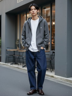 「Lee（リー）のアイテム」を使った、Lazarさん（メンズ・176cm）の春コーディネート