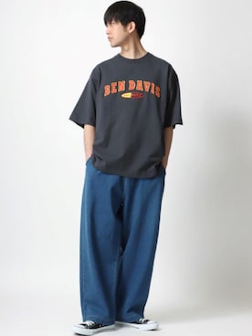 「BEN DAVIS（ベンデイビス）のアイテム（トップス）」を使った、Ｔさん（メンズ・177cm）の夏コーディネート