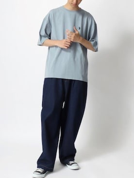 「Lazar（ラザル）のアイテム（デニムパンツ）」を使った、Lazarさん（メンズ・177cm）の夏コーディネート