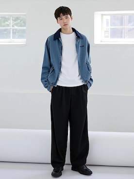 「アイテム（デニムジャケット）」を使った、Lazarさん（メンズ・180cm）の秋コーディネート