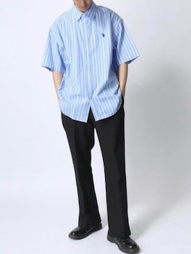 「Wrangler（ラングラー）のアイテム」を使った、Lazarさん（メンズ・177cm）の夏コーディネート