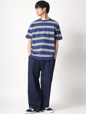 「Lazar（ラザル）のアイテム（デニムパンツ）」を使った、Lazarさん（メンズ・177cm）の夏コーディネート