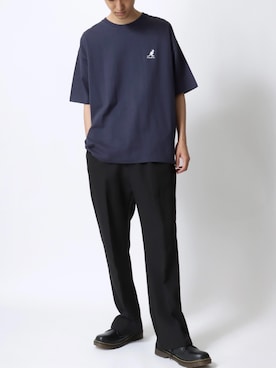 「アイテム（スラックス）」を使った、Ｔさん（メンズ・177cm）の夏コーディネート