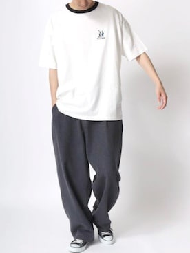 「Lazar（ラザル）のアイテム（デニムパンツ）」を使った、Lazarさん（メンズ・177cm）の夏コーディネート