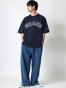 「BEN DAVIS（ベンデイビス）のアイテム（トップス）」を使った、Ｔさん（メンズ・177cm）の春コーディネート