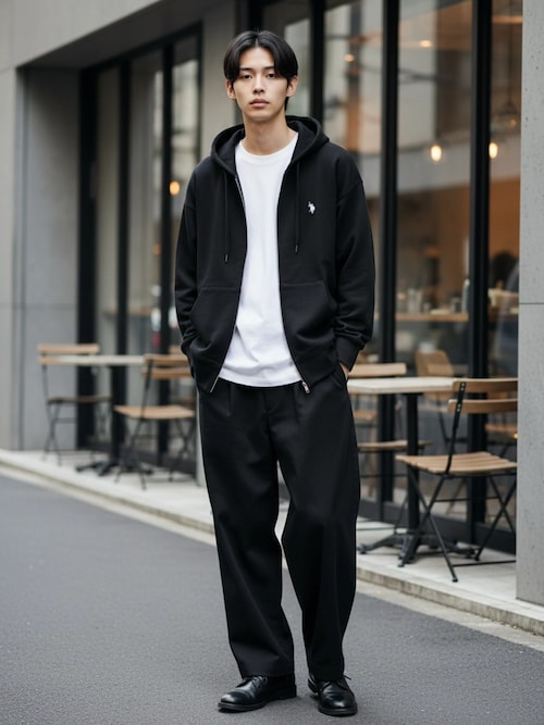 U.S. POLO ASSN. 黒 フルジップパーカー Lサイズ U.S. POLO ASSN.（ユーエスポロアッスン） パーカー メンズ レディース