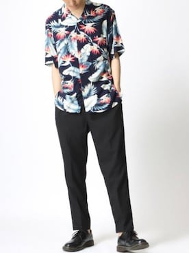 「Dr. Martens（ドクターマーチン）のアイテム（ローファー）」を使った、Ｔさん（メンズ・177cm）の夏コーディネート
