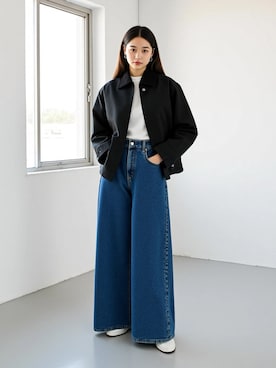 「アイテム（ブルゾン）」を使った、Lazarさん（レディース・162cm）の秋コーディネート